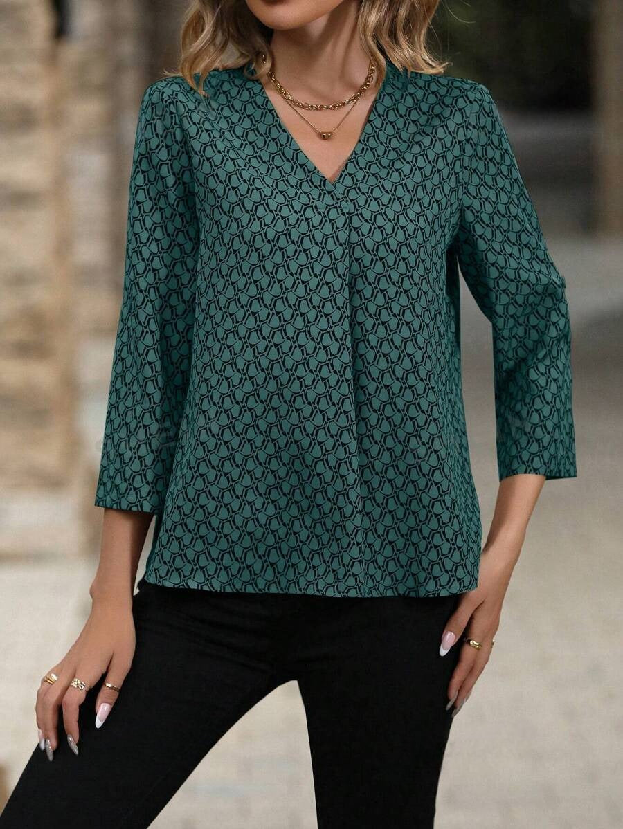 Alonic Women's Printed Rayon Shirt Top for Women | Western Shirt for Women Stylish Latest | Office Wear Regular Top