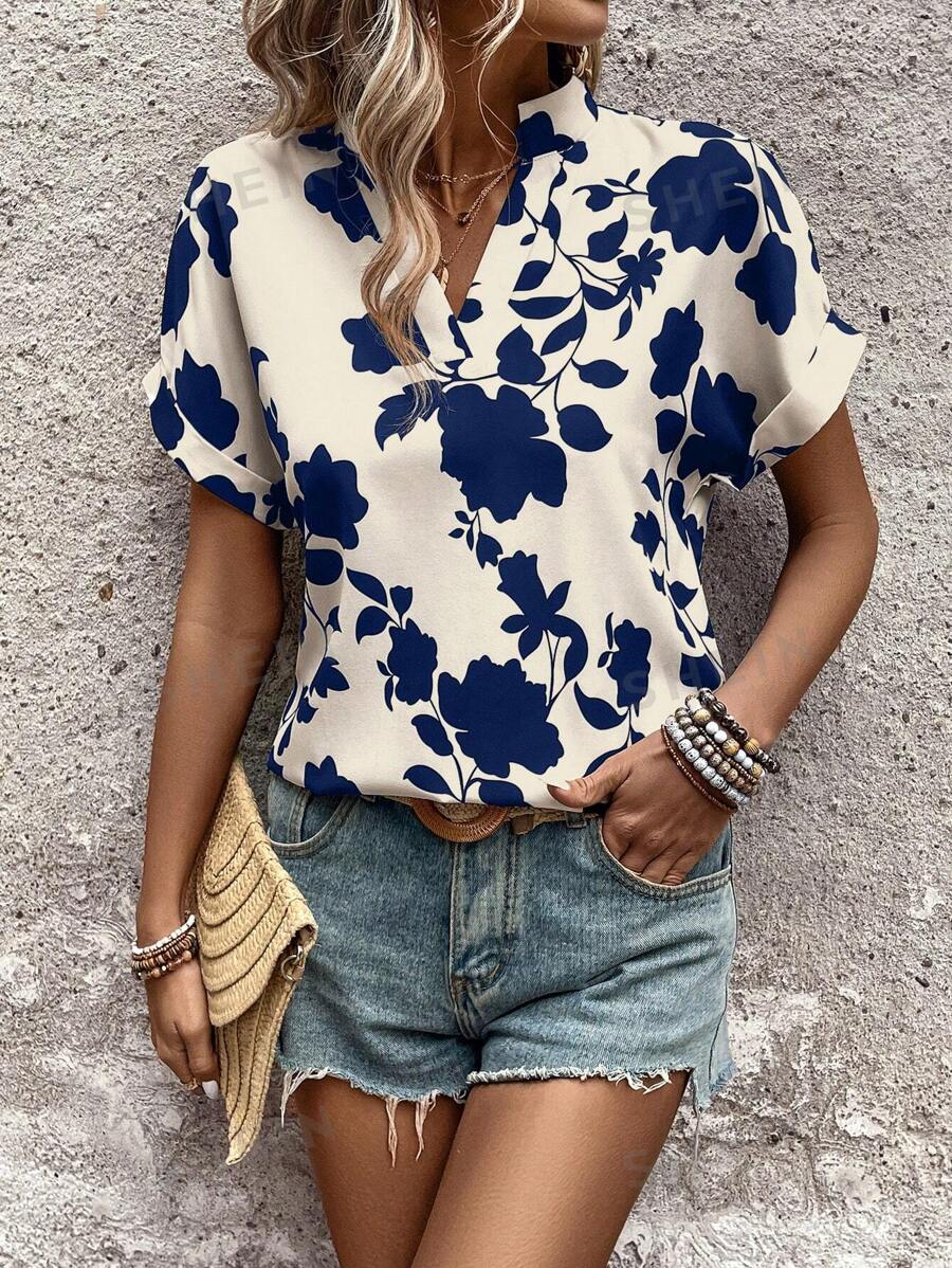 Alonic Women's Printed Regular Fit top Shirts