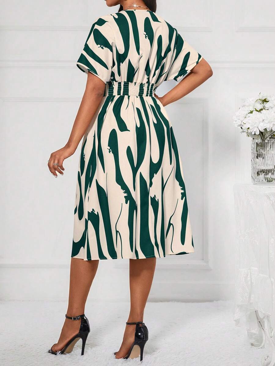 Alonic Fab Modern Artistic Print A-Line Dress – Stylish & Flowy