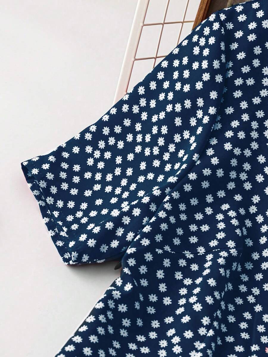 Alonic Fab Summer Casual Polka Dot Midi Dress